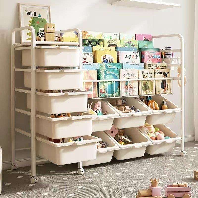 移动书架家用绘本架儿童阅读宝宝书柜多层玩具落地收纳简易置物架