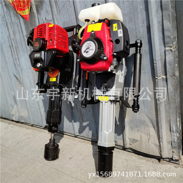 便携式防汛打桩机手持式护栏植桩机汽油单人打墩机