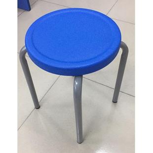 简约学生圆凳加厚家用无靠背开会凳子餐椅铁腿四脚凳可叠放塑料凳