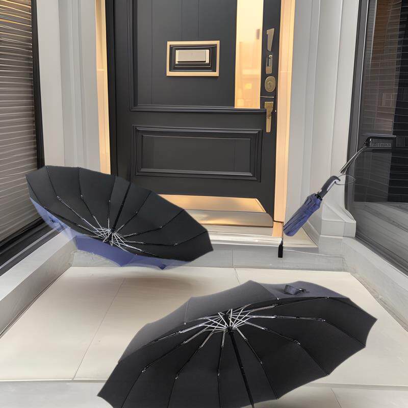 全自动雨伞折叠男士晴雨两用女大号12骨三折伞个性创意加固