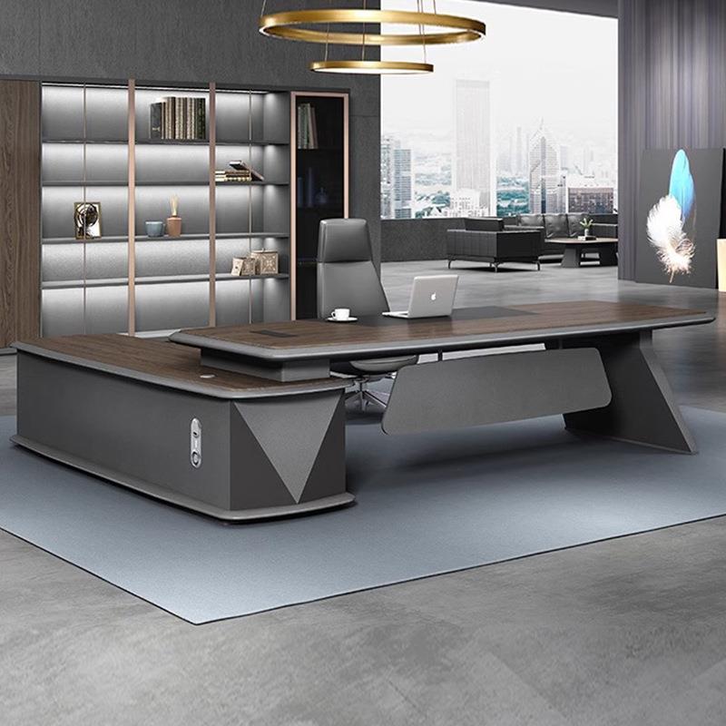 简约现代老板办公桌2.4米桌子办公室老板桌椅大班桌办公大班台