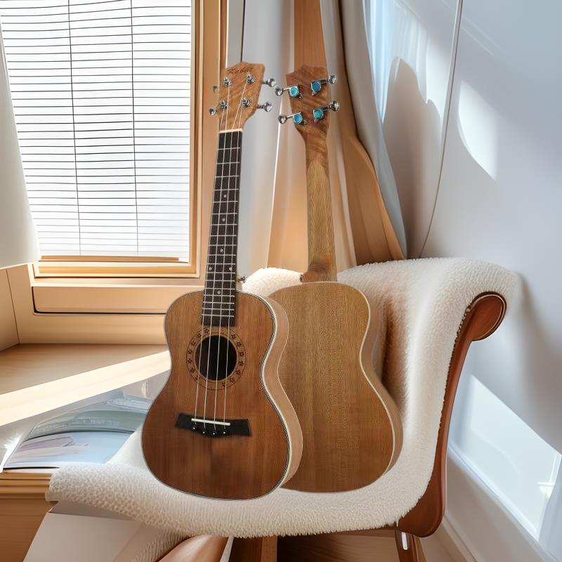 23寸尤克UKULELE乌克丽丽四弦小吉他全桃花芯木镶边高端乐器现货