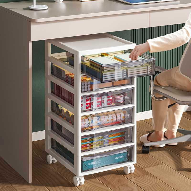 夹缝文件办公室抽屉式A4架子底下收纳柜多层学生文具桌桌面储物盒