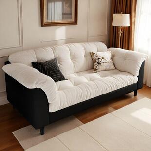 布艺沙发小户型出租屋客厅卧室家用单双人大三人美式直排便宜沙发