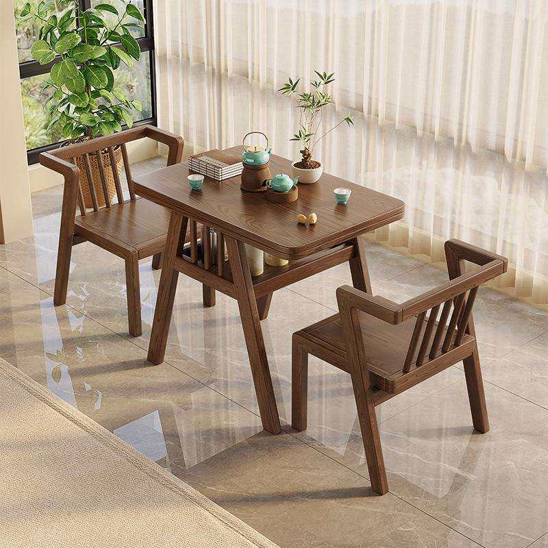 实木茶桌阳台茶桌椅组合三件套休闲聊天椅子简约家用茶室喝茶茶桌