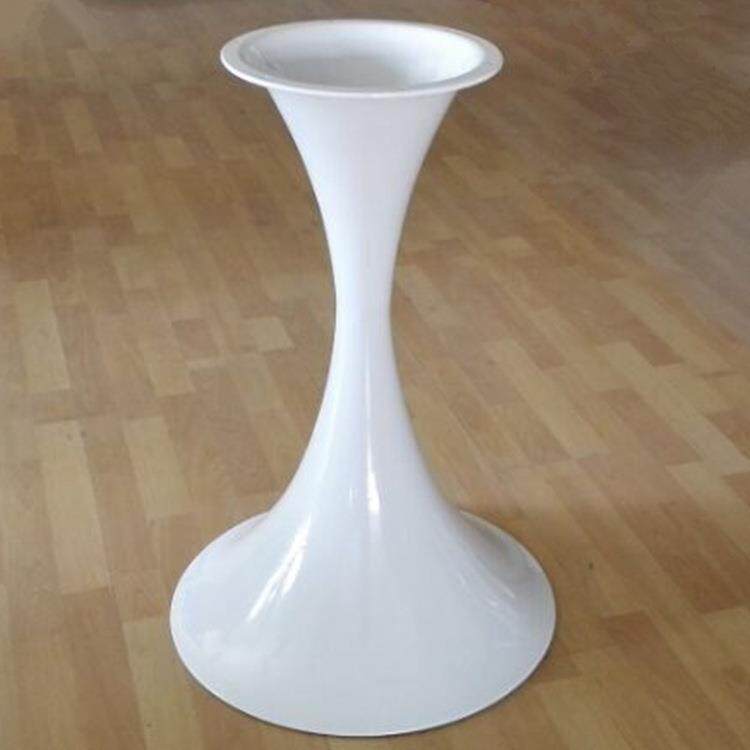 江苏一体喇叭桌腿白色喇叭盘餐桌脚烤漆喇叭盘餐桌架