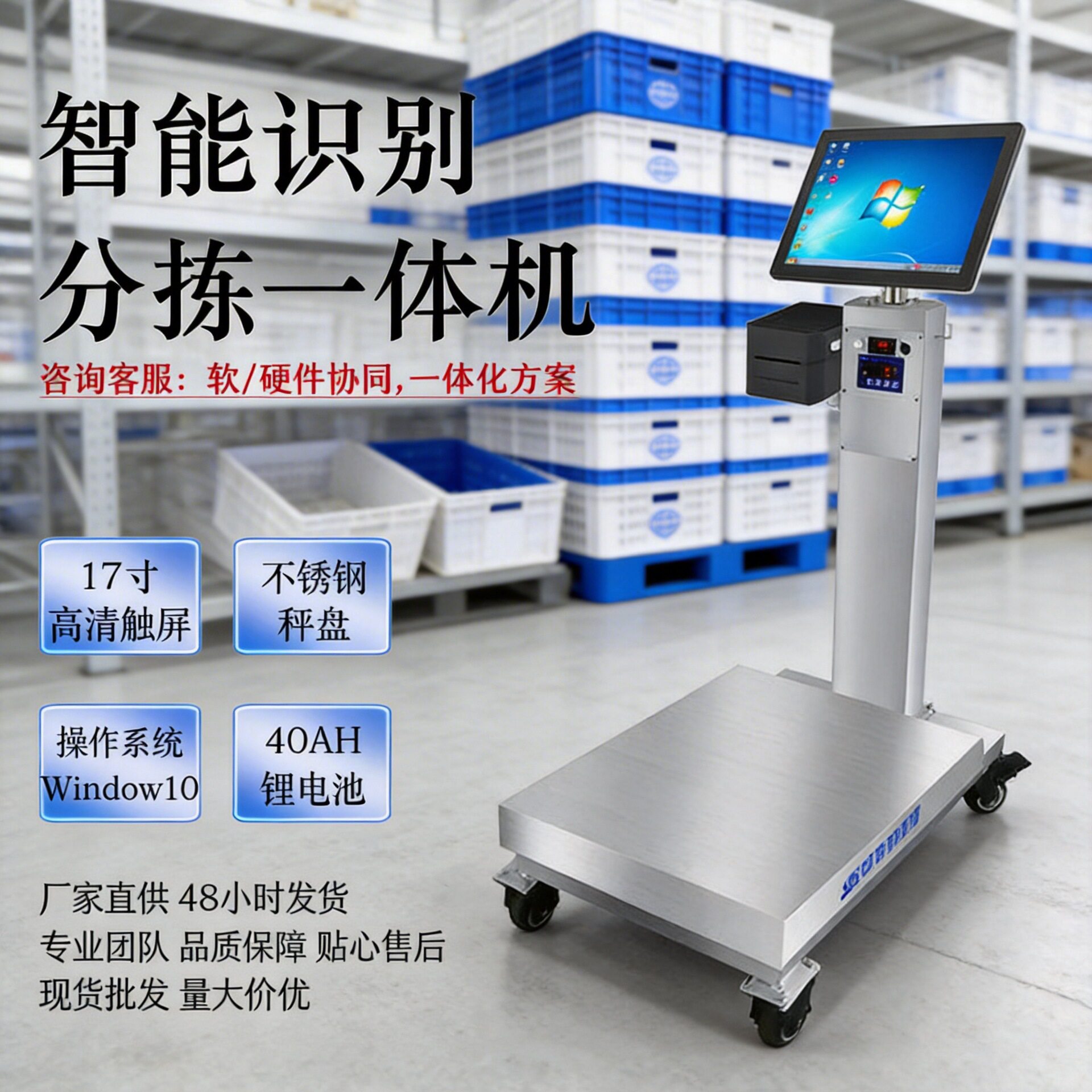多功能食材分拣秤可视化电子收货秤学校团餐智能溯源支持系统对接