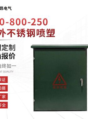 绿色喷塑国网不锈钢配电箱600X800X250户外不锈钢配电箱非标