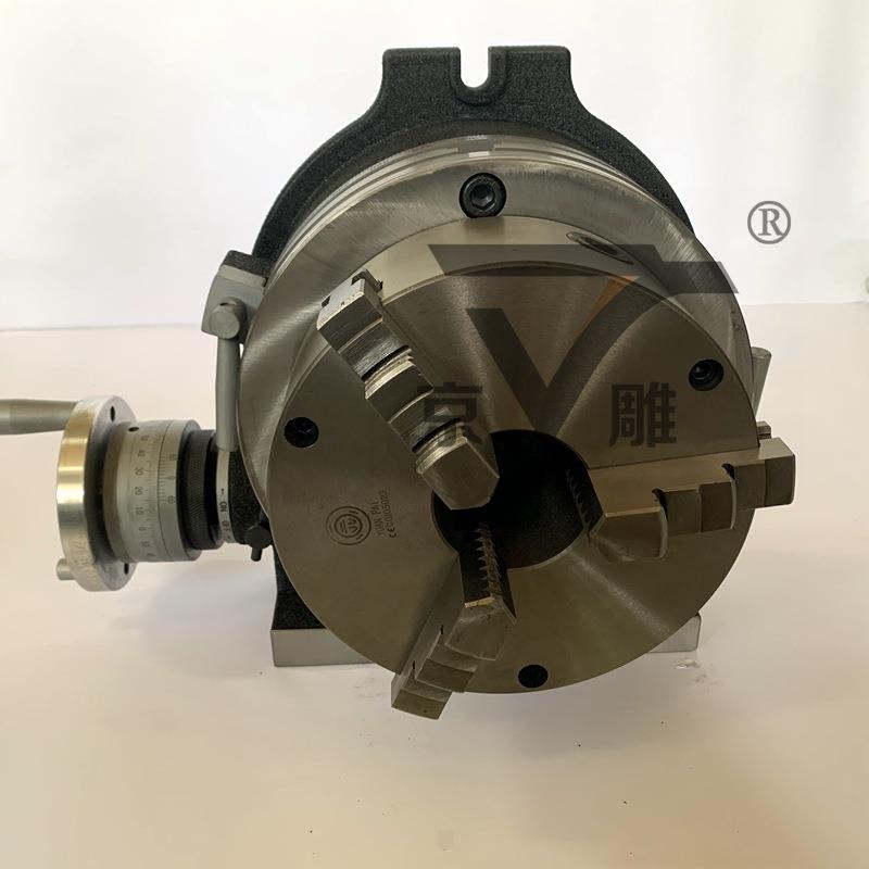 HV-4寸立卧两用分度盘+K11100三爪卡盘铣床工作台分度头横立两用