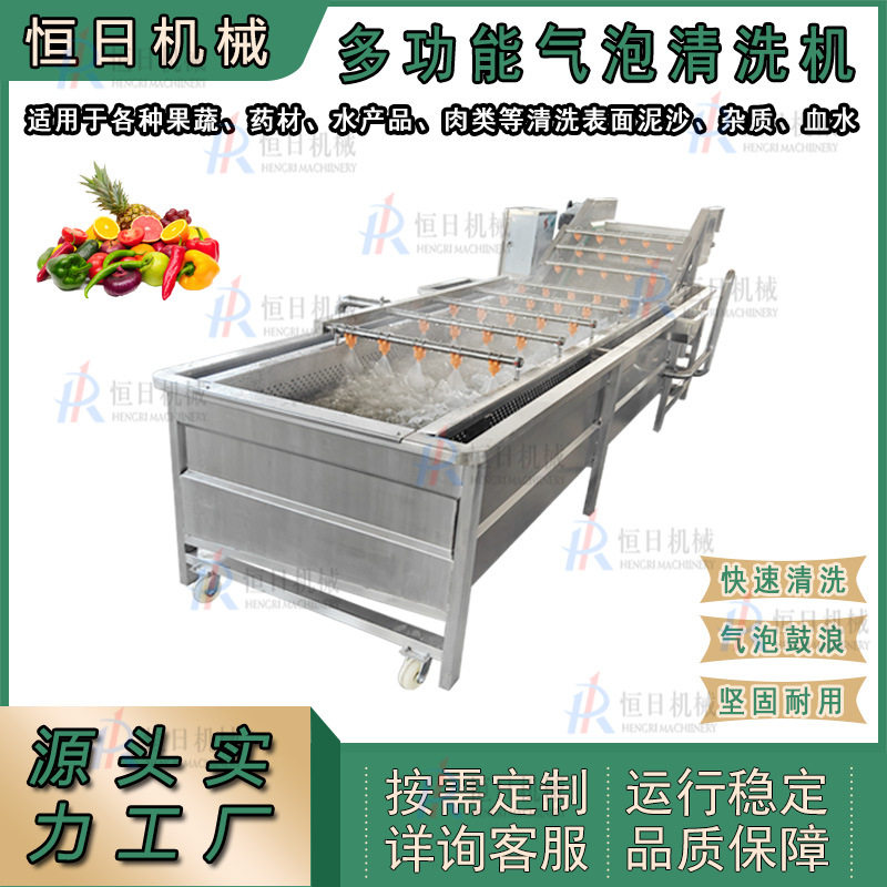 全自动果蔬气泡清洗机海产品肉类清洗机器生菜油菜菠菜气泡清设备