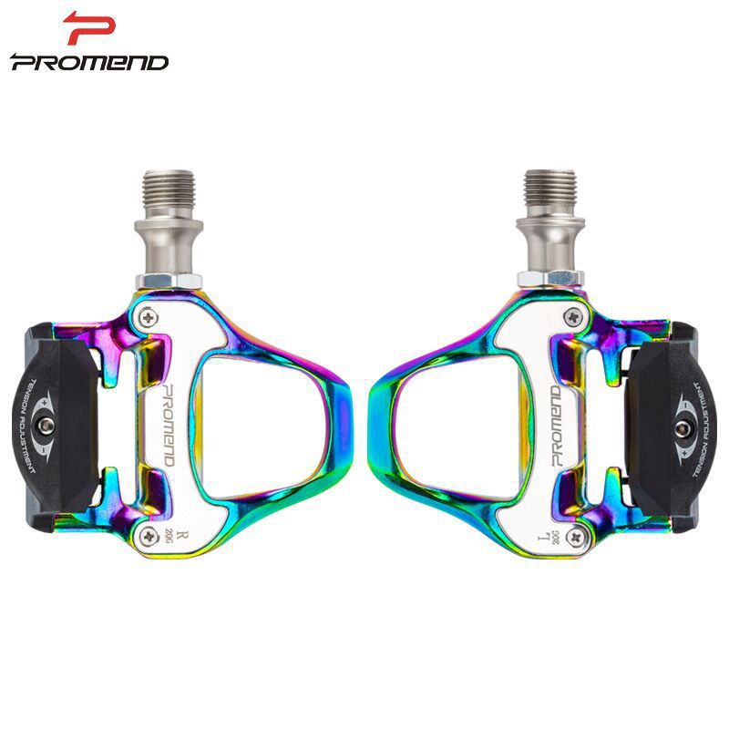 PROMEND R97Y脚踏公路自行车锁踏铝合金炫彩自行车骑行脚踏配件