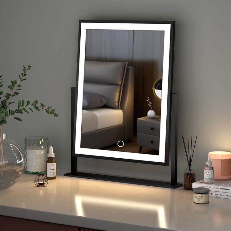 LED台灯化妆镜带灯高亮美颜直播镜子美妆梳妆三色触摸智能化妝鏡