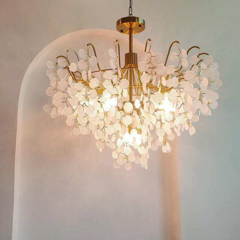 法式客厅吊灯浪漫轻奢中古别墅水晶餐厅灯复古玻璃简约现代卧室灯