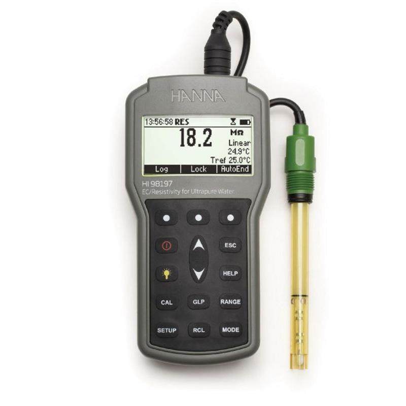 意大利HANNA超纯水微电脑EC-TDS-电阻率-NaCI-测定仪HI98197