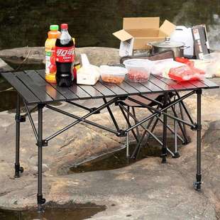 户外桌子便携式蛋卷桌可升降折叠桌可升高多功能能露营桌摆摊桌子