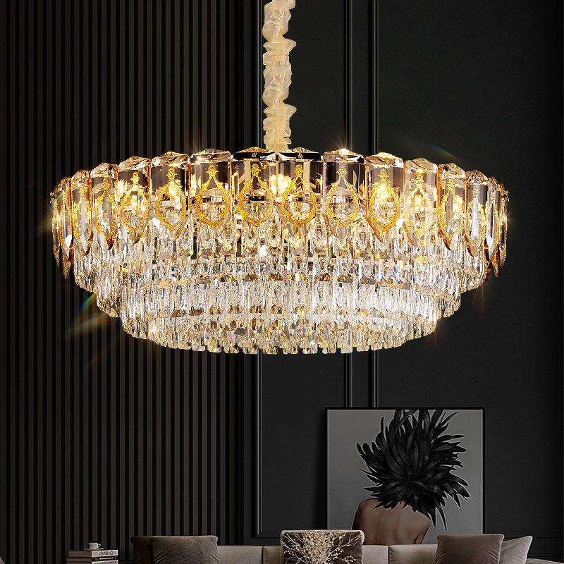 轻奢客厅吊灯led灯2023年新款灯具圆形水晶灯简约现代卧室餐厅灯