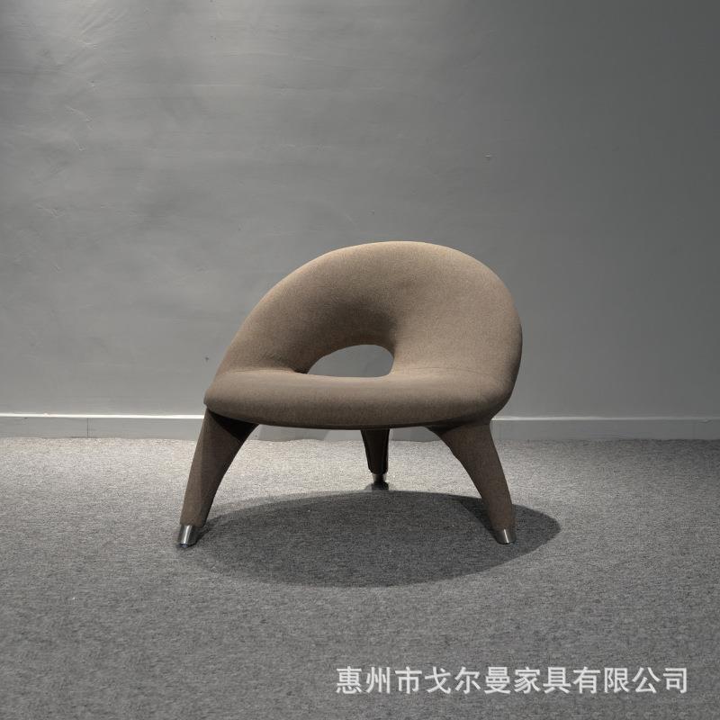戈尔曼高端私宅别墅样板房售楼部三脚荷叶休闲椅创意设计沙发椅