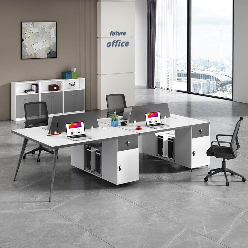 创意森焱办公桌椅组合2/4人位简约现代办公室职员桌员工位电脑桌