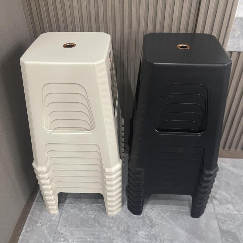 G2K塑料凳子奶油风家居加厚成人胶板凳北欧中式成人踩脚凳可叠放