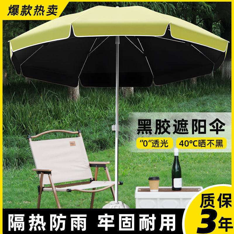 升级黑胶遮阳伞户外庭院伞商用摆地摊专用太阳伞防晒摆摊雨伞加厚