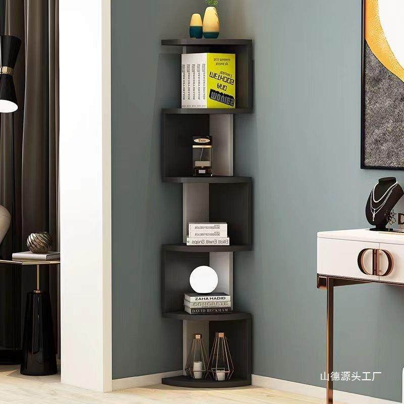 简约落地创意三角形拐角多层置物架家用客厅卧室书房墙角书架书柜