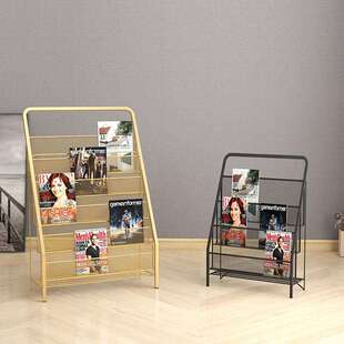 落地儿童书架简易宝宝图书绘本架铁艺收纳杂志架置物架幼儿书报架