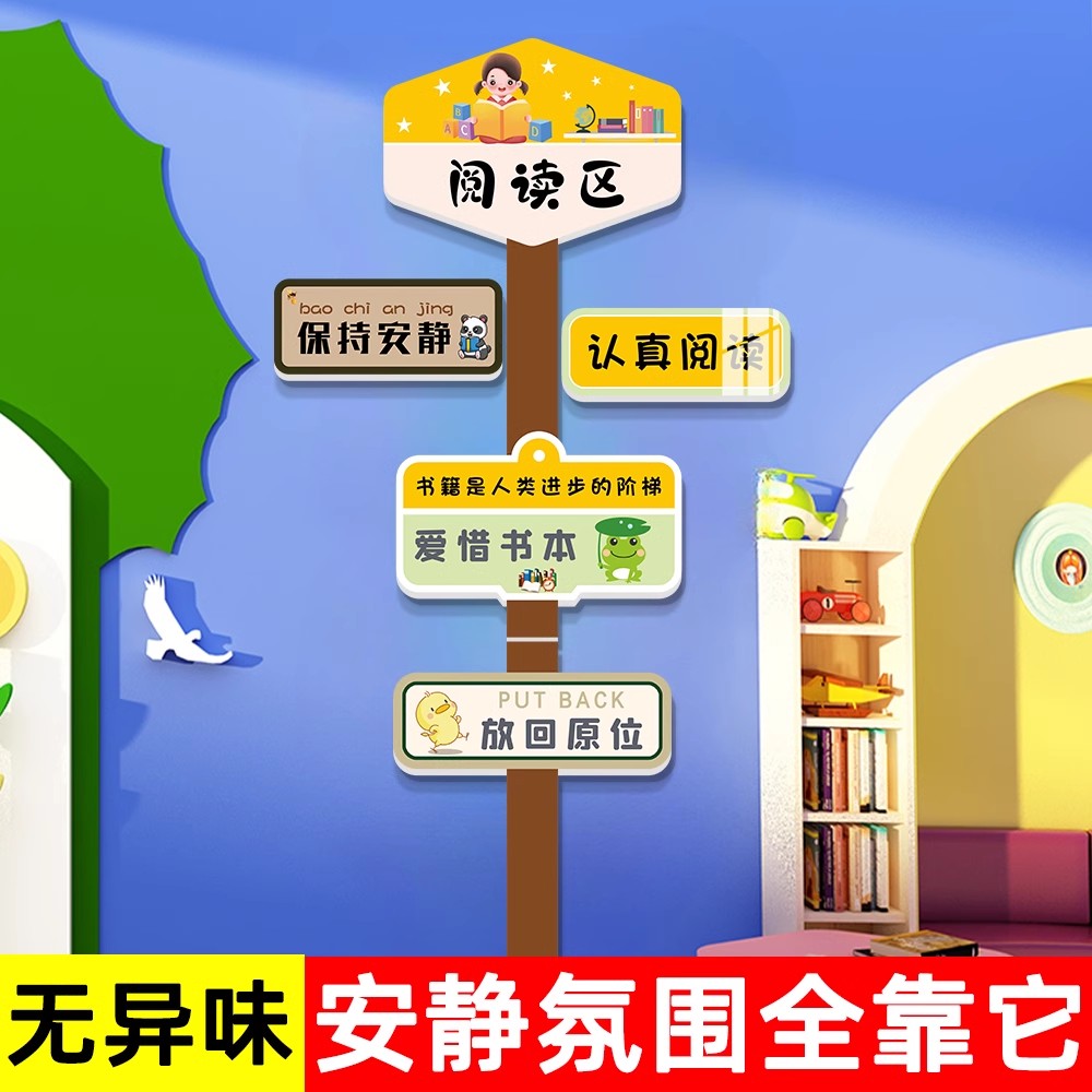 家庭阅读区布置儿童房图书角装饰阅读3d立体壁画文化背景墙贴画图片