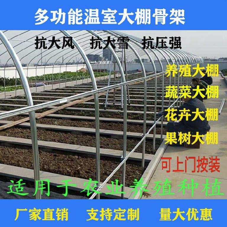 接管猪圈养殖h钢管种菜大支柱鹅连养大养鸡棚温室全套棚钢管骨架.