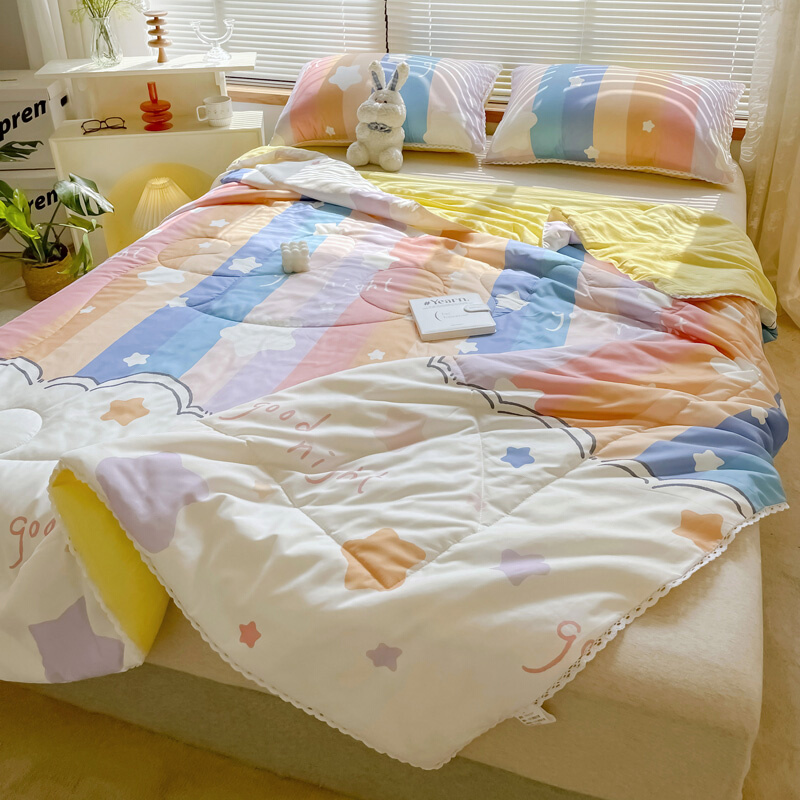 水洗棉空调被夏凉被双人夏季薄款被子儿童单人春秋夏天夏被可机洗