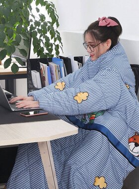 冬被看电视加厚带袖子p可穿懒人被子防踢被保暖多功能器.做床上单