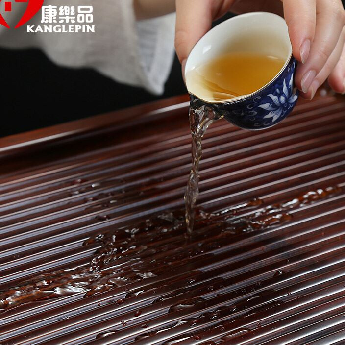 康乐品茶具重竹电木茶盘茶台竹制实木排水式茶台大中小整块茶托盘