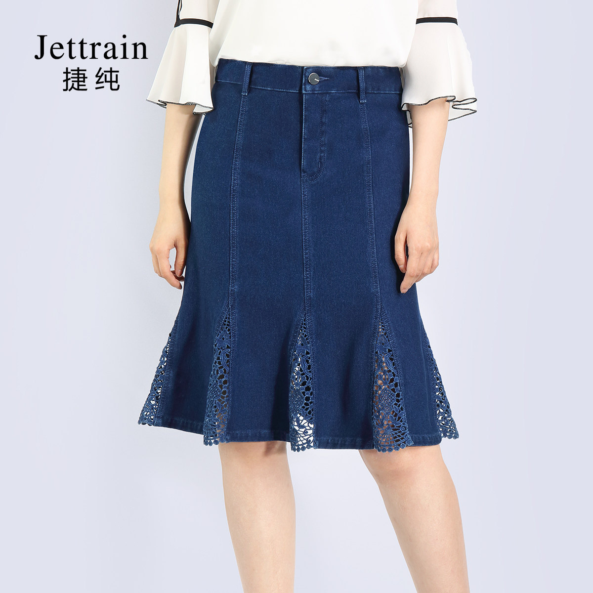 捷纯牛仔鱼尾裙女 夏季2021新款绣花镂空显瘦高腰弹力半身包臀裙在类目 女装/女士精品, 半身裙中 - 来自Buy2taobao.com提供专业的淘宝代购服务