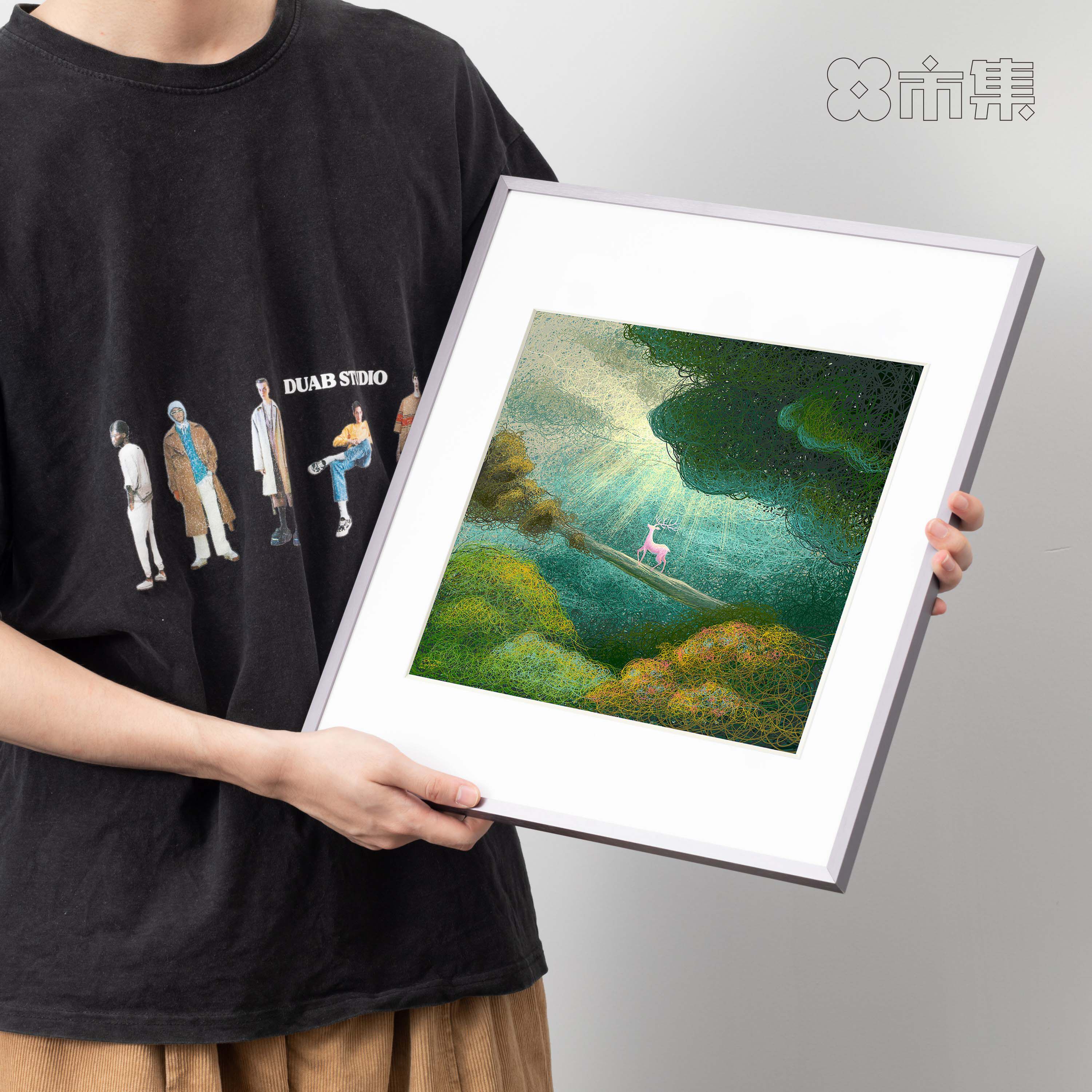 王云飞插画《森林》梦幻绿色艺术装饰画 中国插画艺术展x市集出品