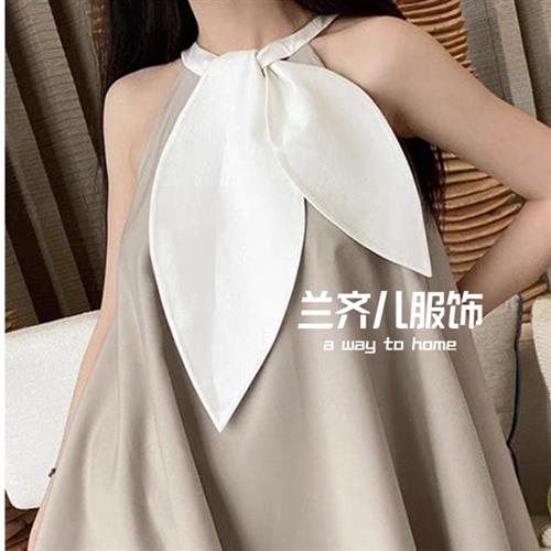 夏季树叶形状围脖围巾外搭装饰假领子领带兔耳朵配件女