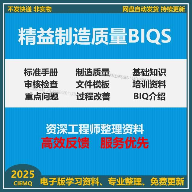 GMS BIQ体系质量审核标准通用BIQS表格文件模板制造质量供应检查