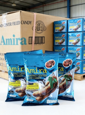 整箱批发泰国进口Amira罗望子糖711同款酸角夹心糖商超便利店商用