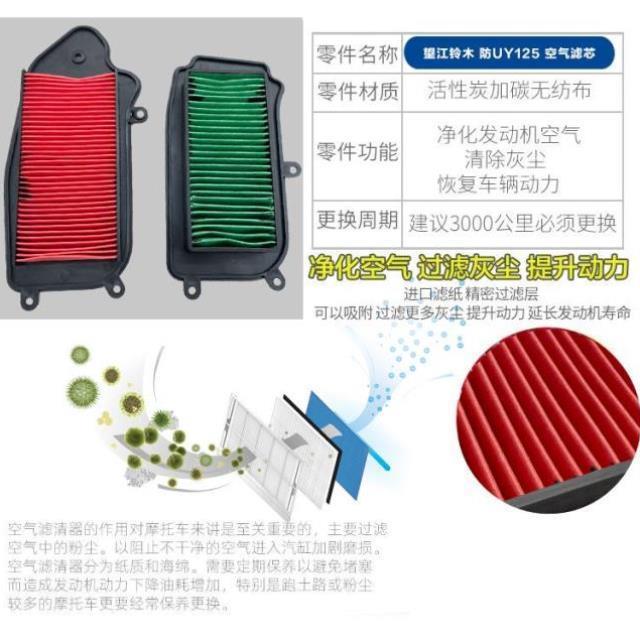 望江铃木踏板摩托车仿UY125科纳威WJ125空气滤芯滤清器空滤器