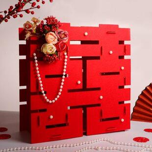 饰立式 喜字摆件立体订婚布置结婚婚房装 相框大圆囍字礼婚用品大全