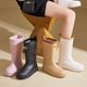 雨鞋 雪靴 雨靴好看外穿高筒厨房防滑赶海户外防水雪鞋 女款 2024新款