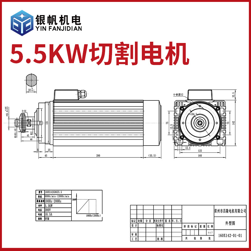 极速。5b.5kw夹锯片砂轮片高速电主轴切割打磨高速主S轴电机配件