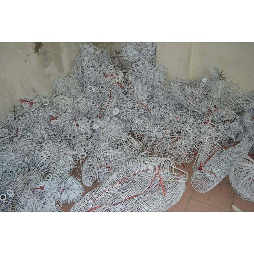 灯具配件台灯吊灯罩外框五金架支架E27套装DIY手工编织圆圈铁丝框