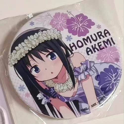 魔法少女小圆周边夏威夷系列鹿目圆晓美焰58mm吧唧貌美谷子