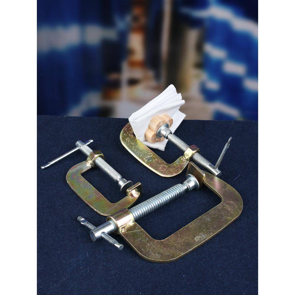 手工扎染工具材料包套装夹染G型夹小木块竹夹板雪糕棒靛蓝染料