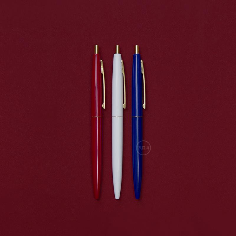 九口山手帐推荐法国BIC圆珠笔经典GOLD 0.7mm彩色日本限定版CLIC