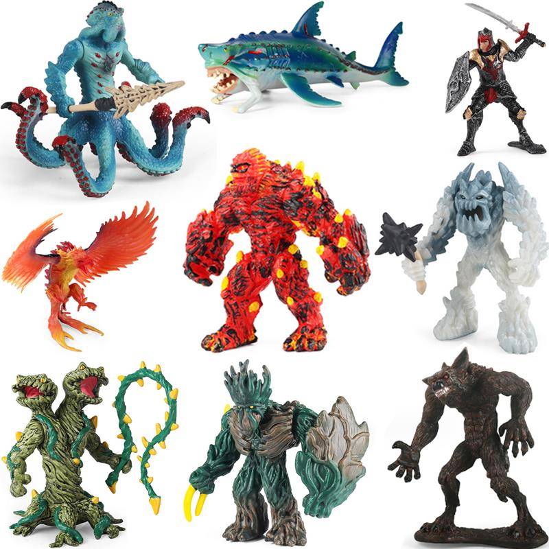 章鱼怪水蟹怪海洋动物怪物鱼男孩玩具魔幻世界模型多种尺寸