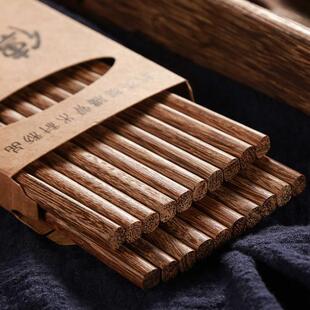 浙江千鹤筷子筷子家用实木高档餐具鸡翅木筷子无漆无蜡红檀木快子