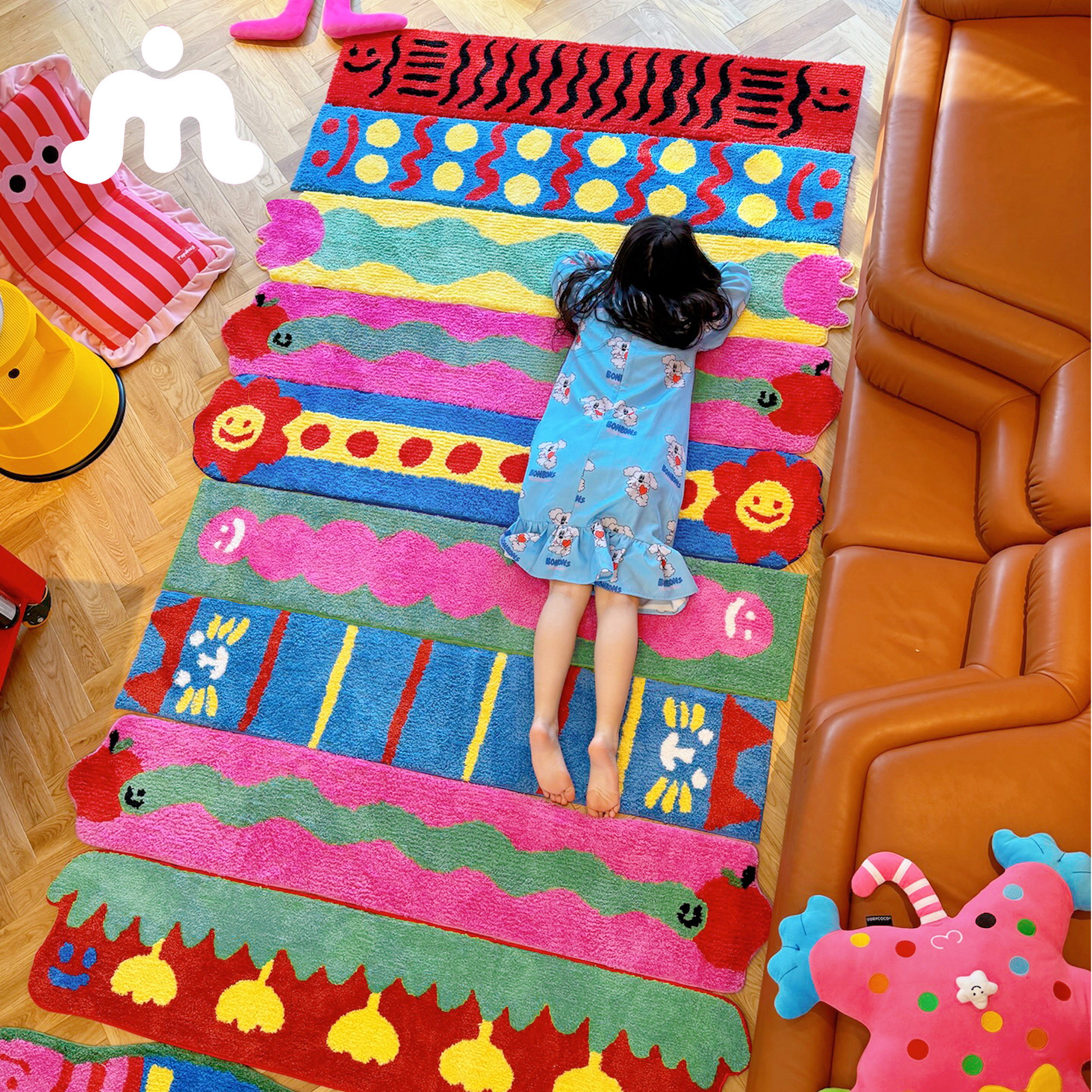 【想多大就拼多大】多巴胺组合地毯卧室客厅儿童房间双虫人格原创