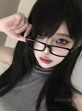 复古黑色小方框眼镜COS
