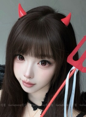 软萌小恶魔角发夹头饰