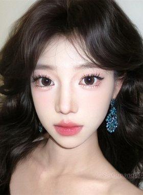 复古夸张蓝色镶钻花朵耳环个性夸张设计感长款耳坠轻奢气质耳饰女